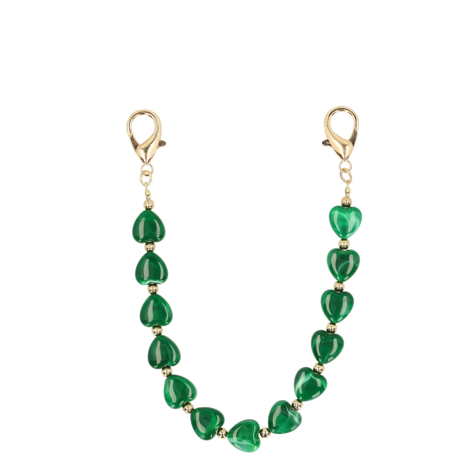 Groene hartjes bag charms