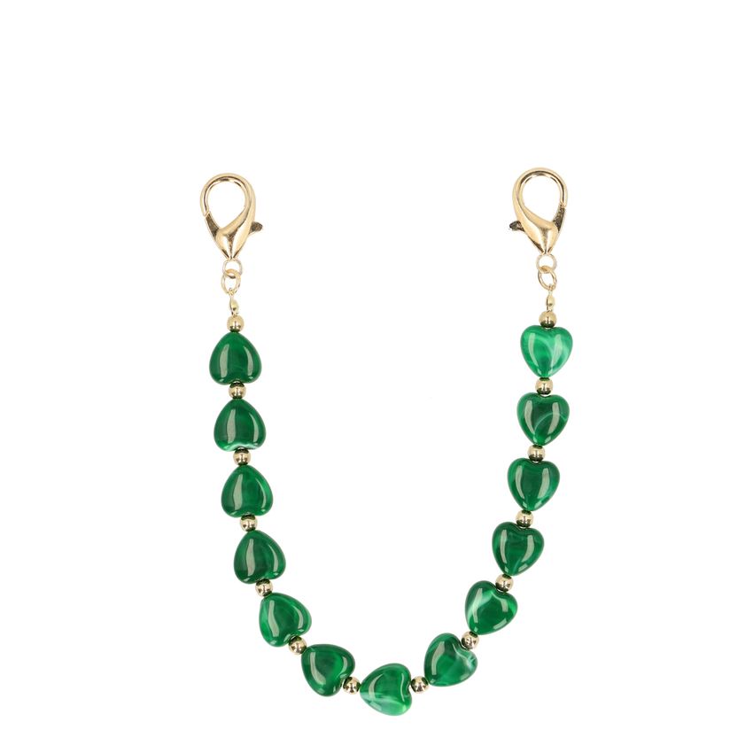 Grüner Taschen-Charm Herzen