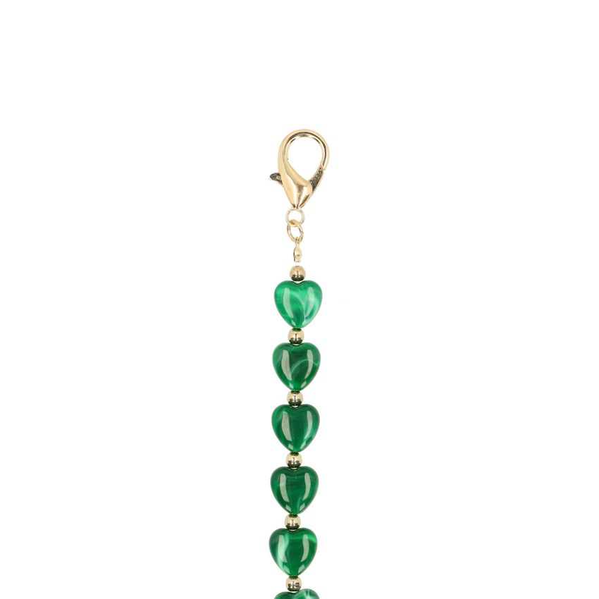 Grüner Taschen-Charm Herzen
