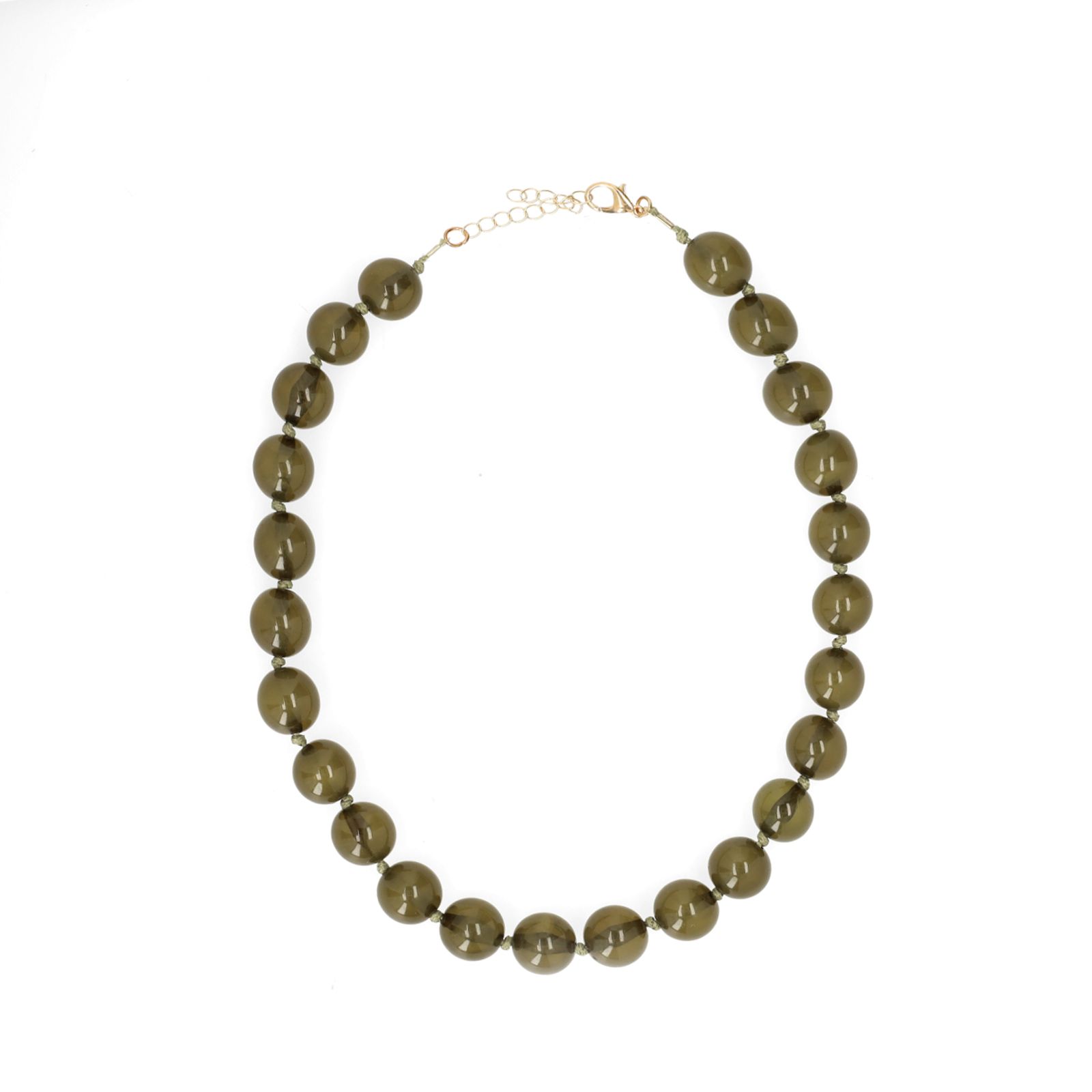 Olijfgroene kralenketting