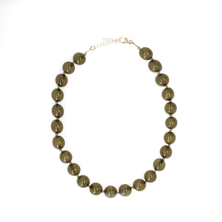 Olijfgroene kralenketting