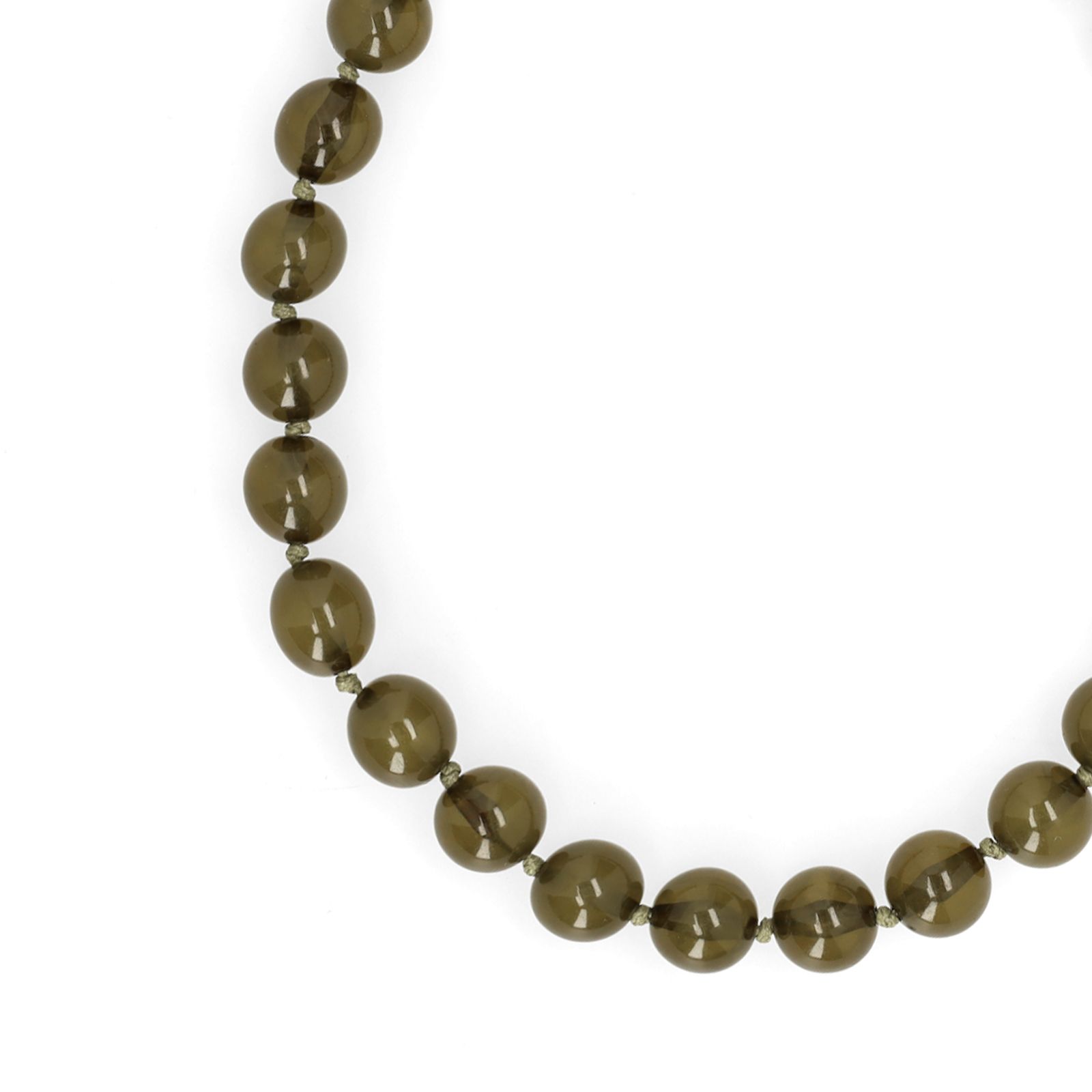 Olijfgroene kralenketting