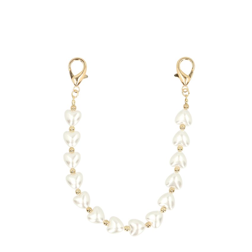 Off white kleurige hartjes bag charm