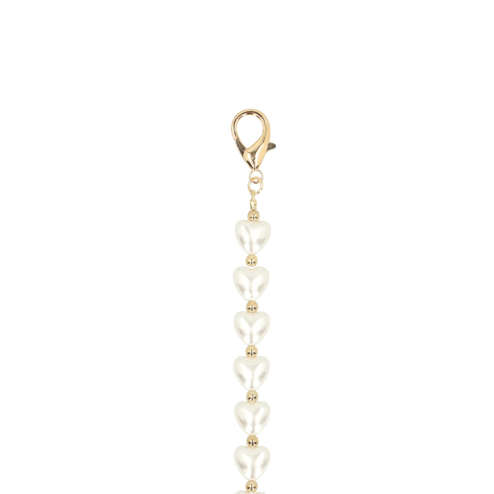 Off white kleurige hartjes bag charm