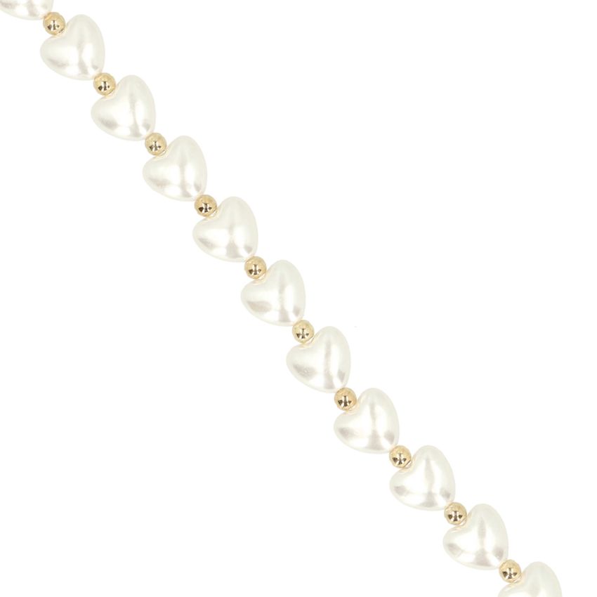 Off white kleurige hartjes bag charm