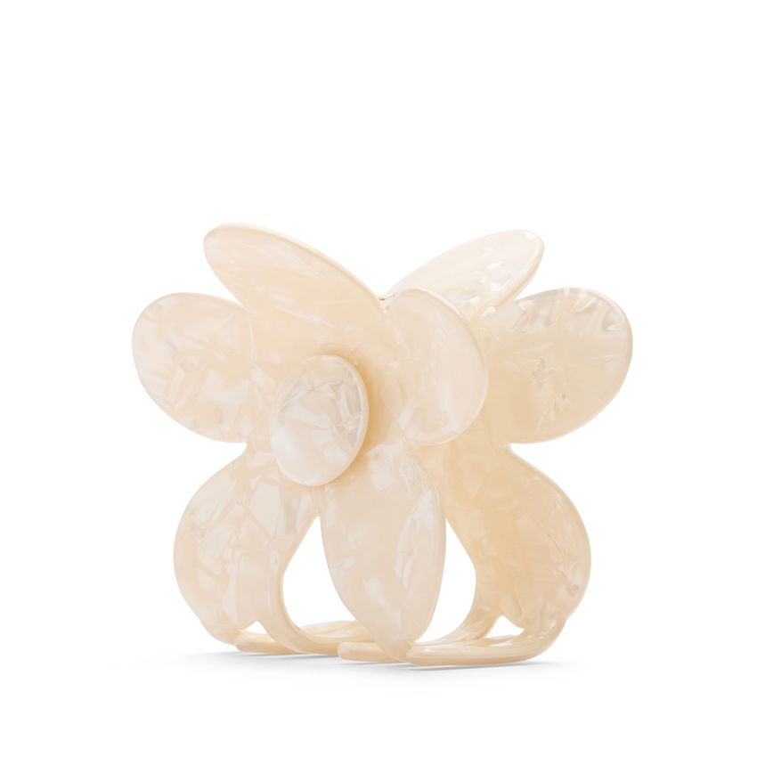 Beige bloemen haarklem