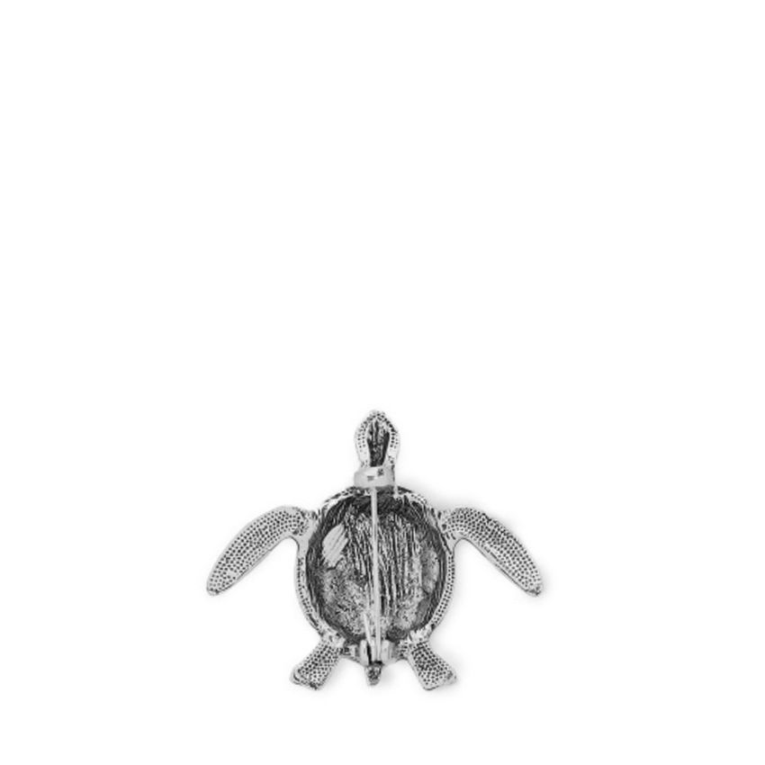 Zilverkleurige schildpad broche