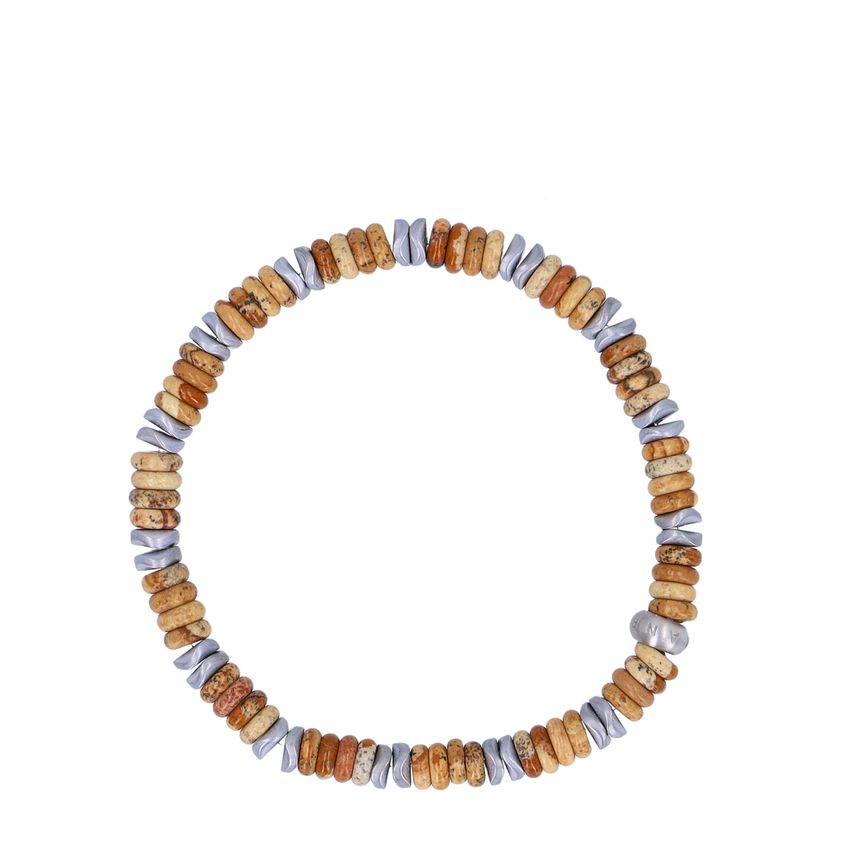 Beigefarbenes Perlenarmband