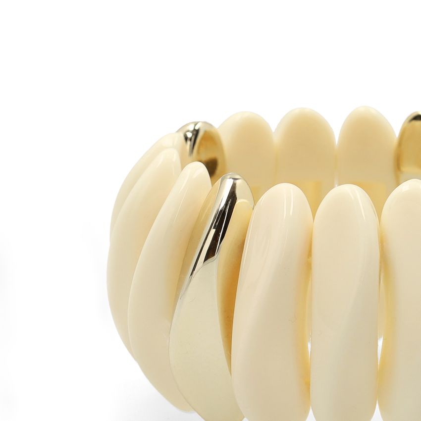Beige armband met goud