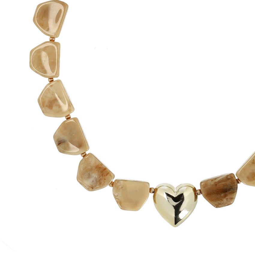 Beige bedelketting