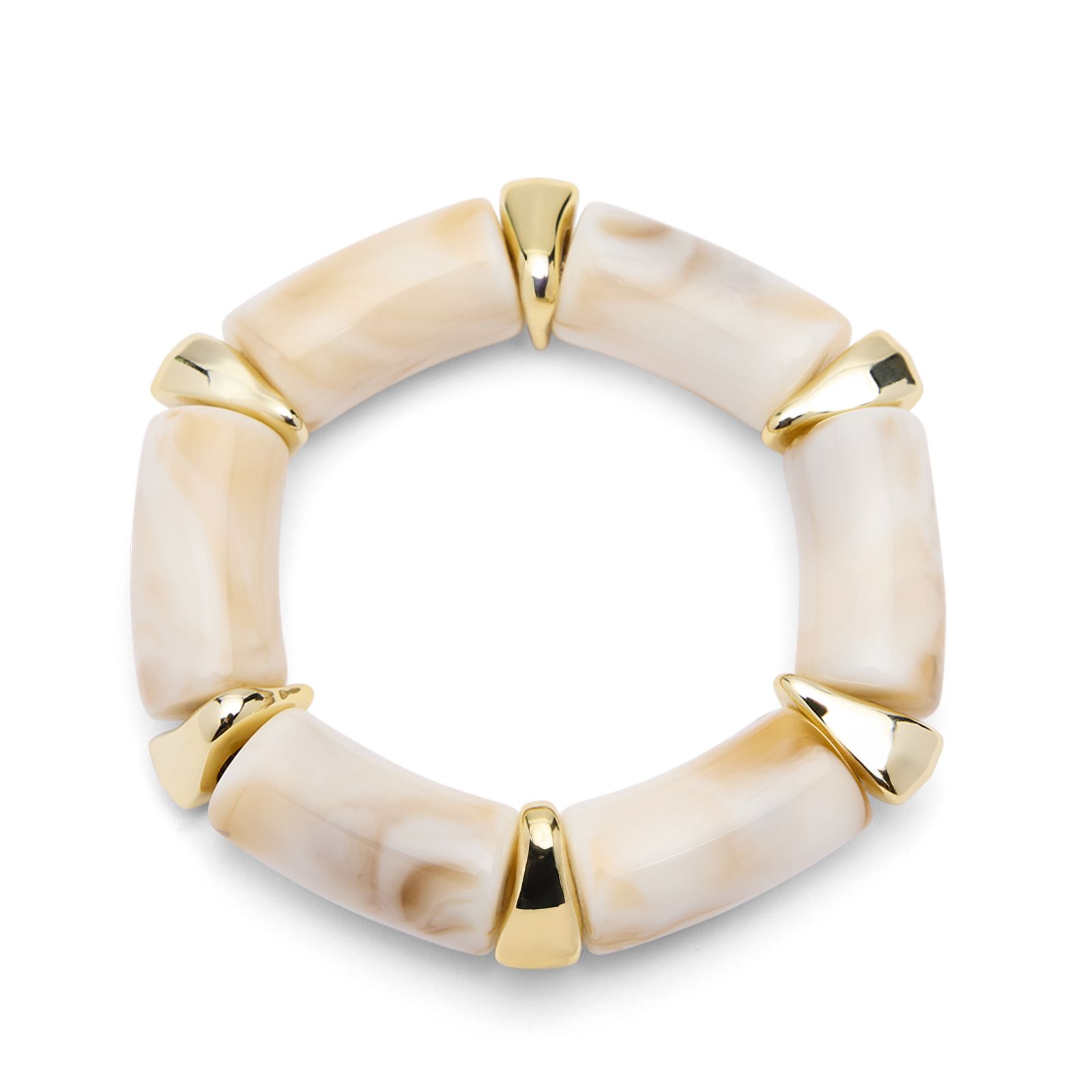 Beigefarbenes Armband mit goldfarbenen Details