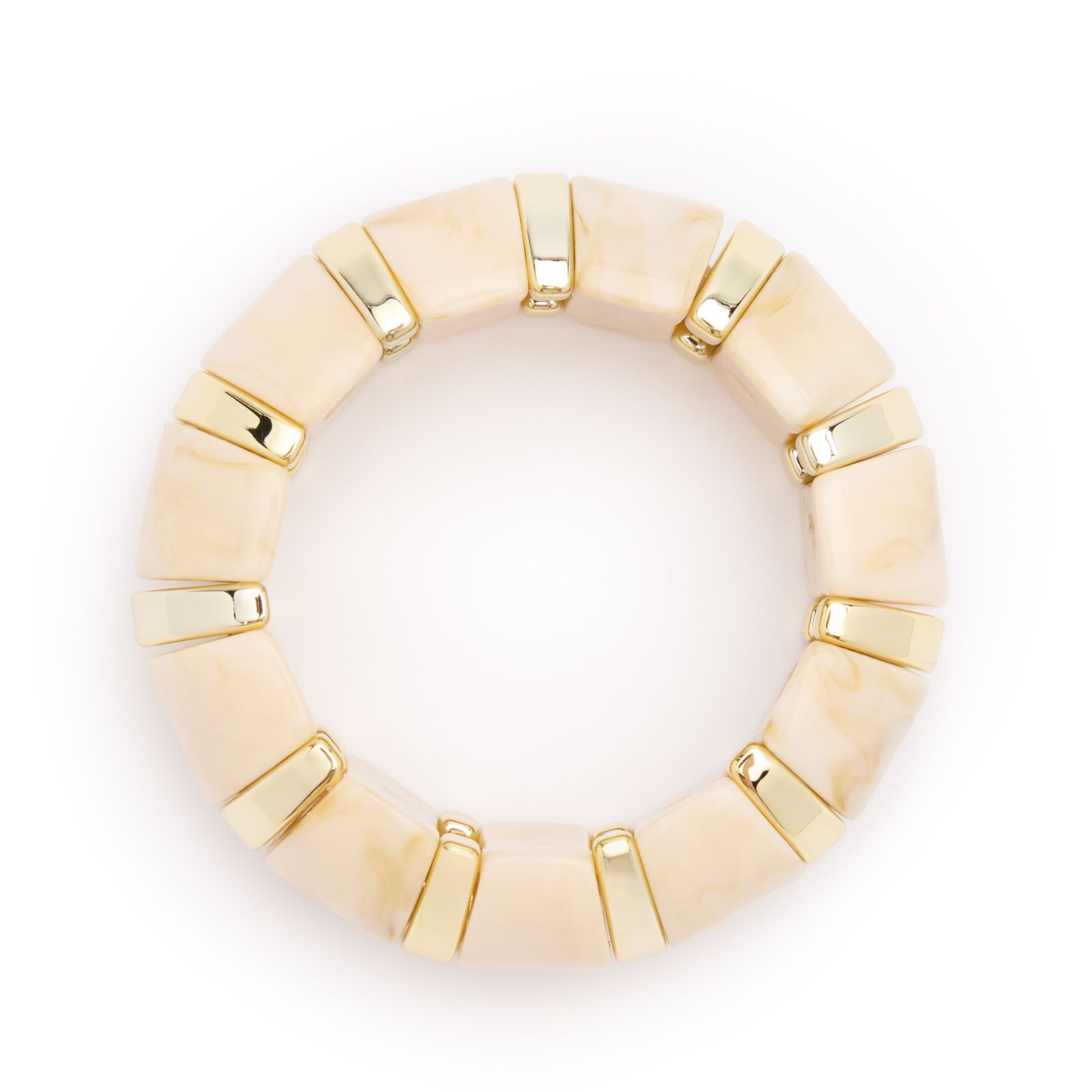 Beigefarbenes Armband mit goldfarbenen Details
