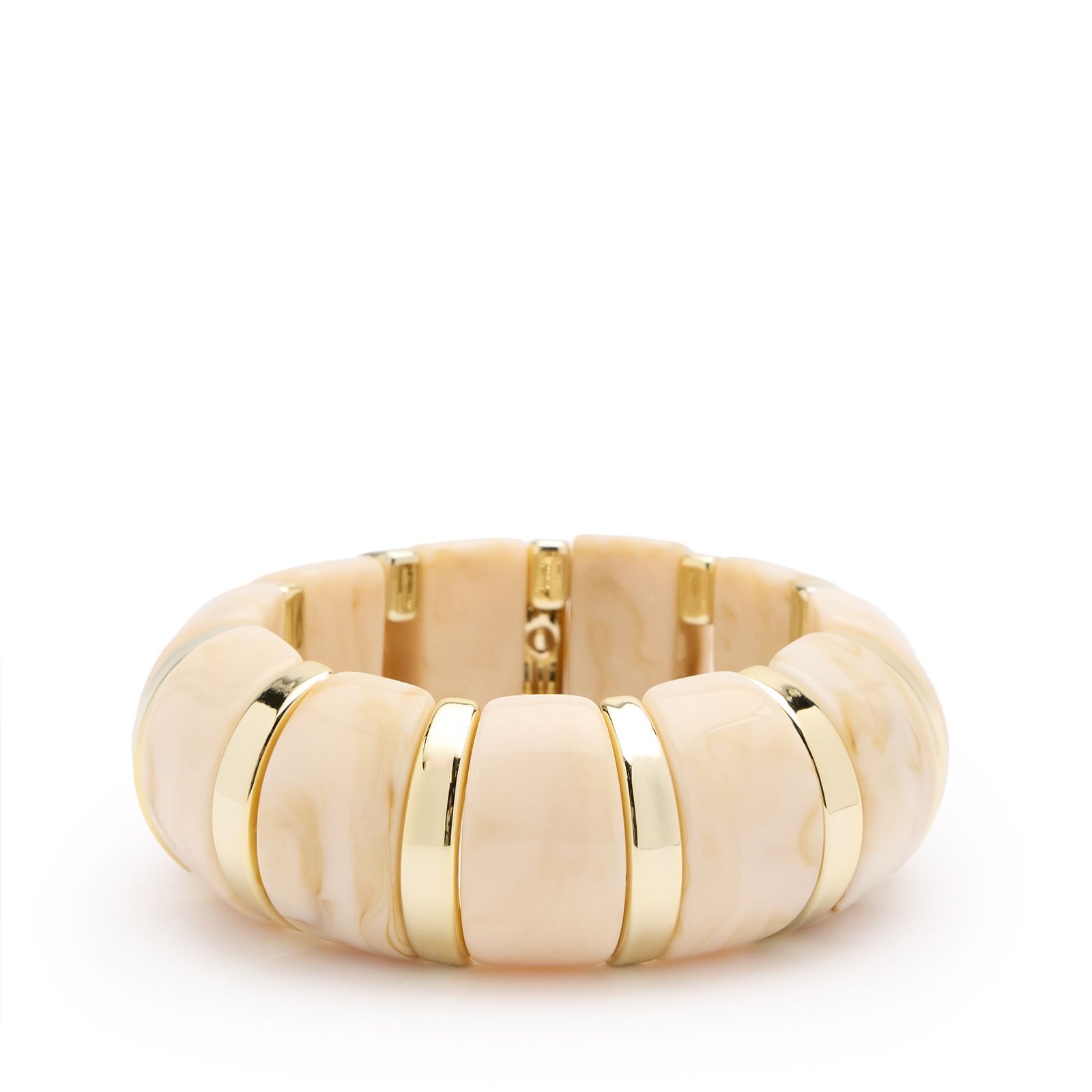 Beigefarbenes Armband mit goldfarbenen Details