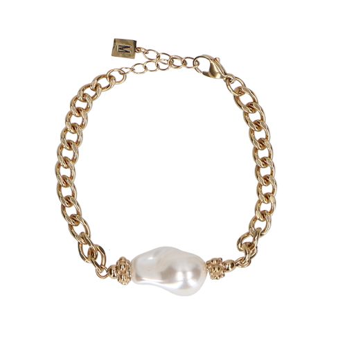 Goldfarbenes Armband mit Perle