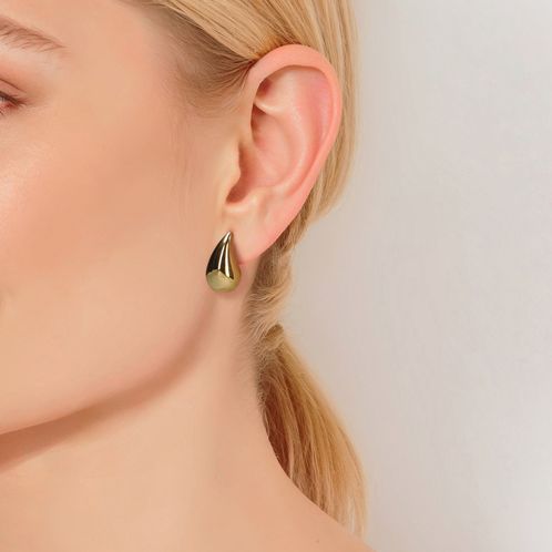Kleine goldfarbene Tropfen-Ohrringe