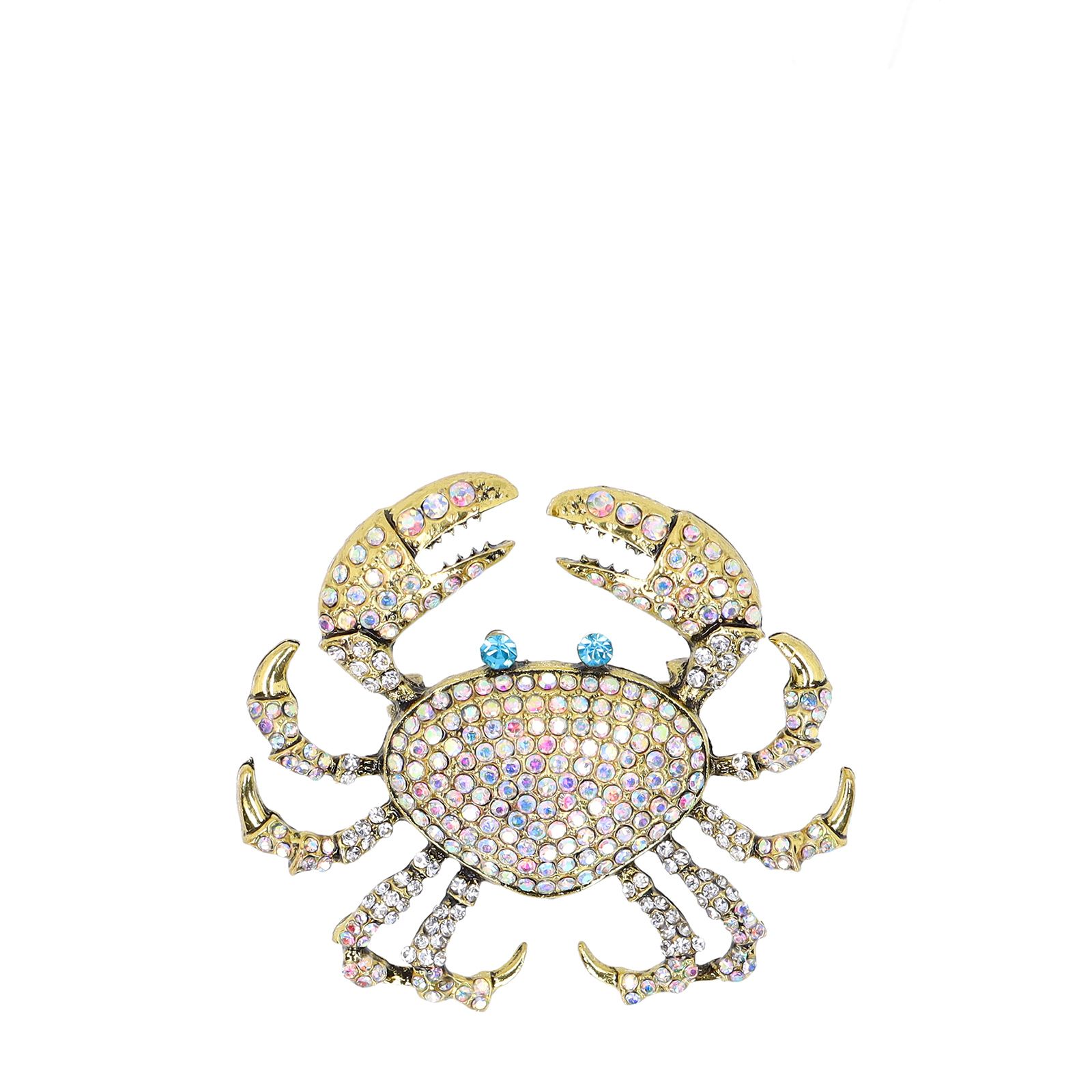 Goudkleurige krabben broche
