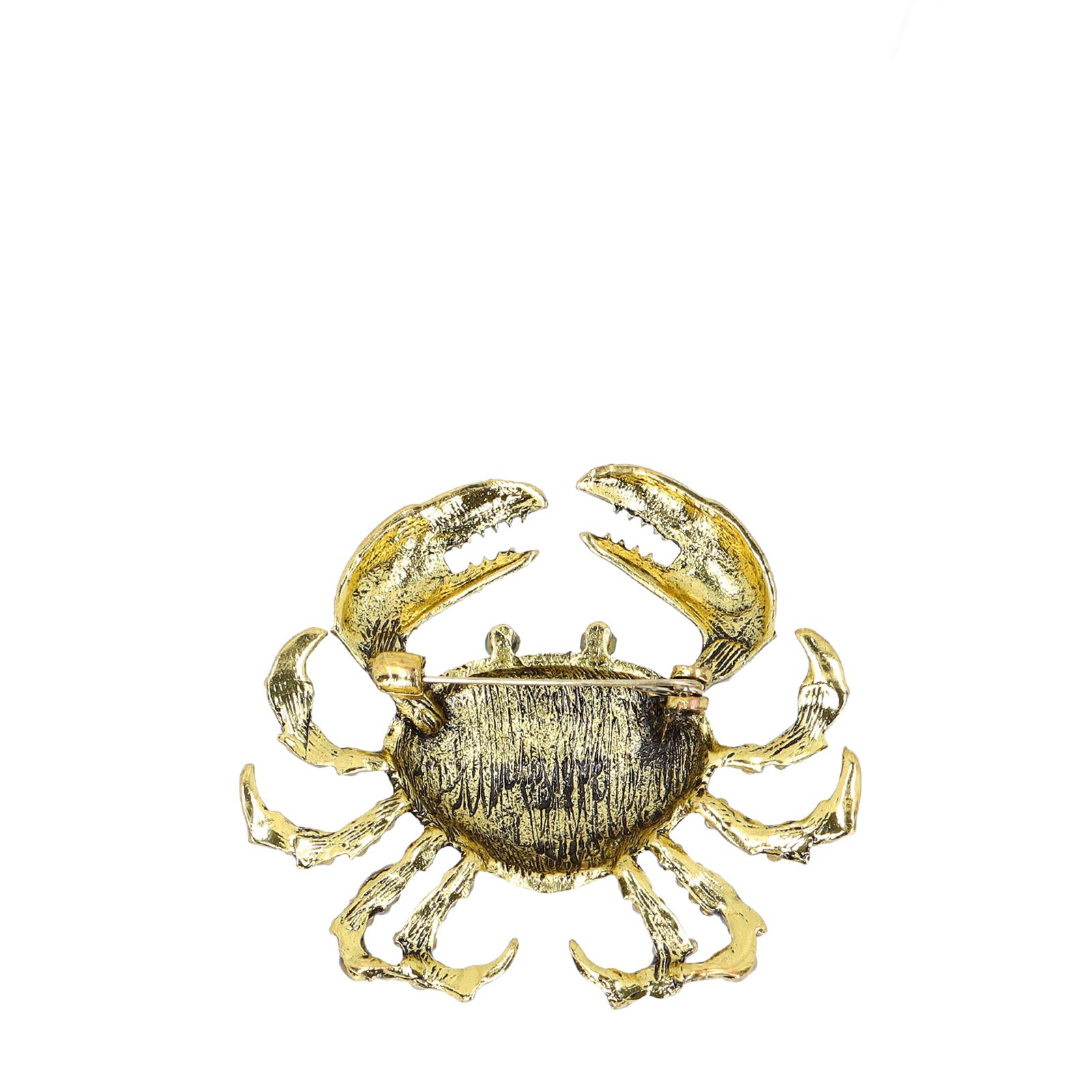 Goudkleurige krabben broche