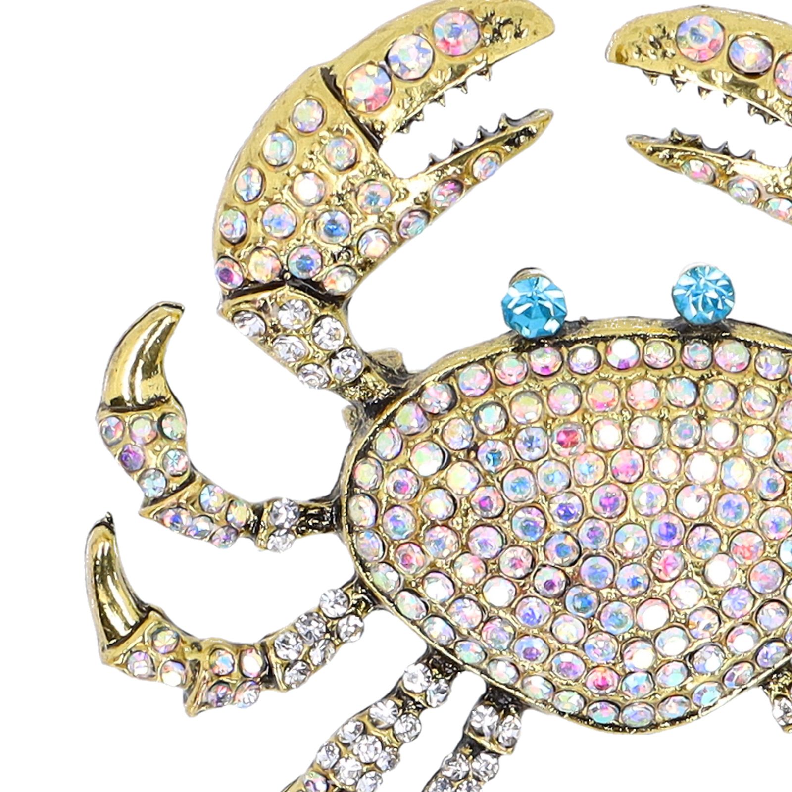 Goudkleurige krabben broche