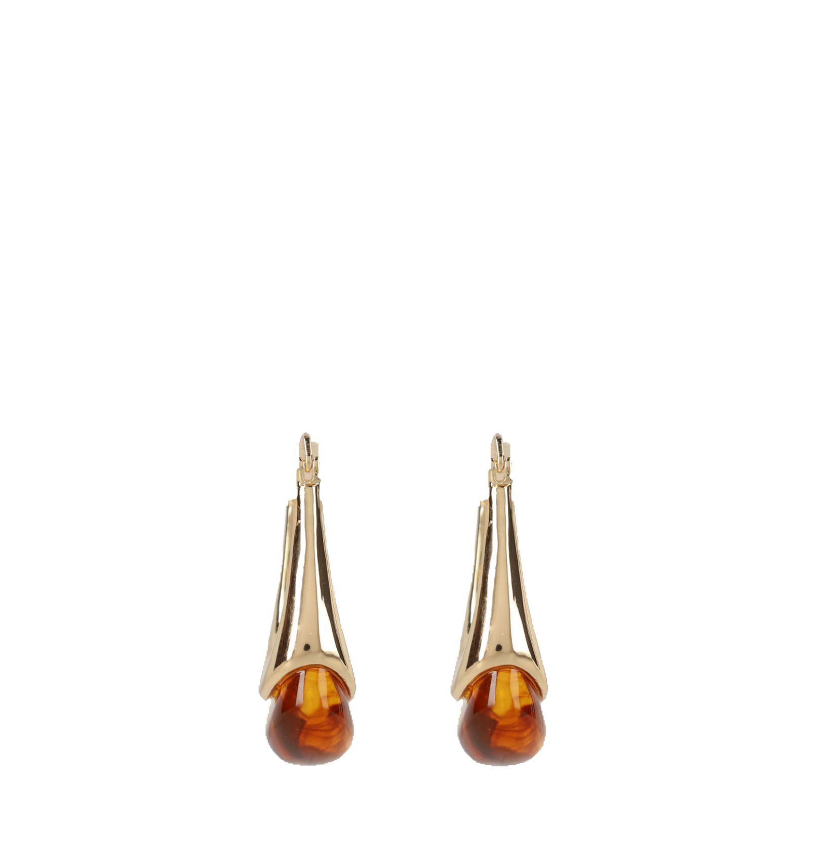 Goldfarbene Ohrringe mit braunen Details