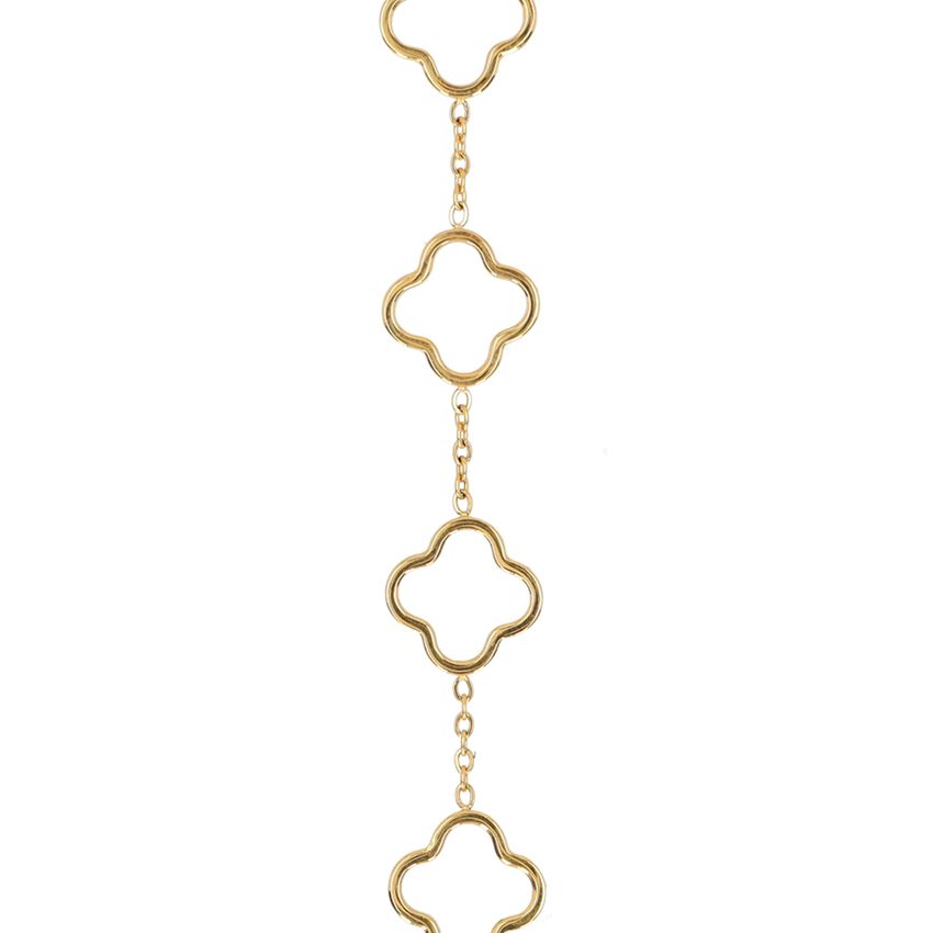 Goldfarbenes Armband mit Kleeblättern