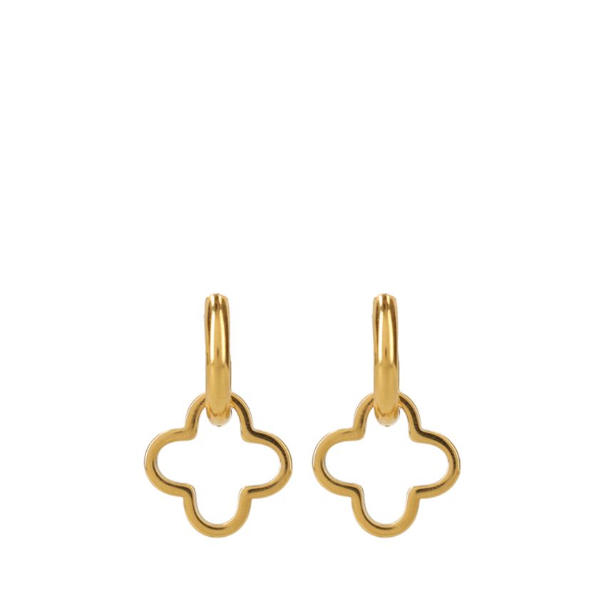 Goldfarbene Kleeblatt-Ohrringe