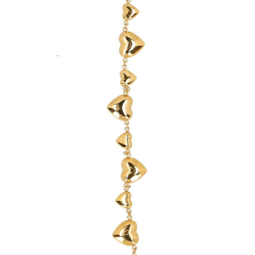 Goldfarbenes Bettel-Armband mit Herzen