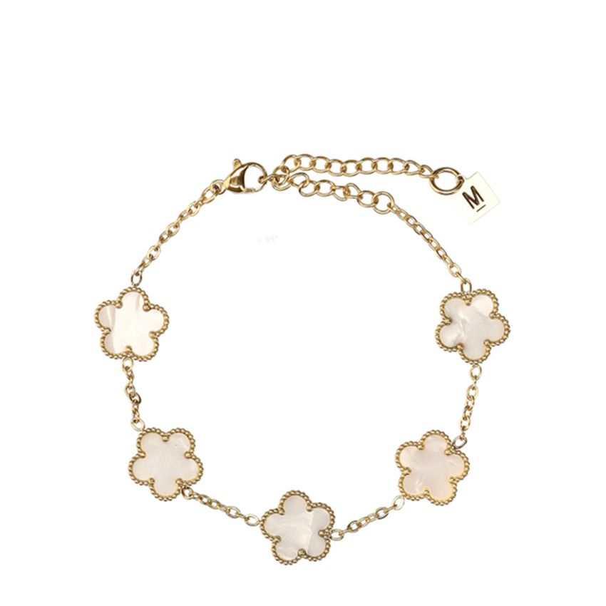 Goudkleurige klavertjes armband