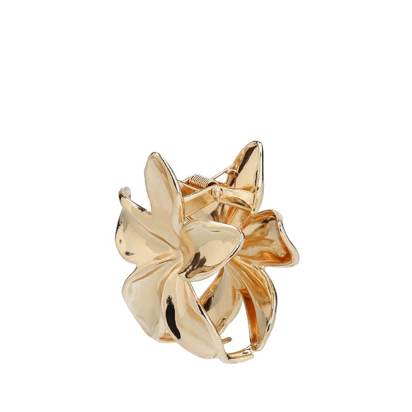 Goldfarbene Blumen-Haarspange