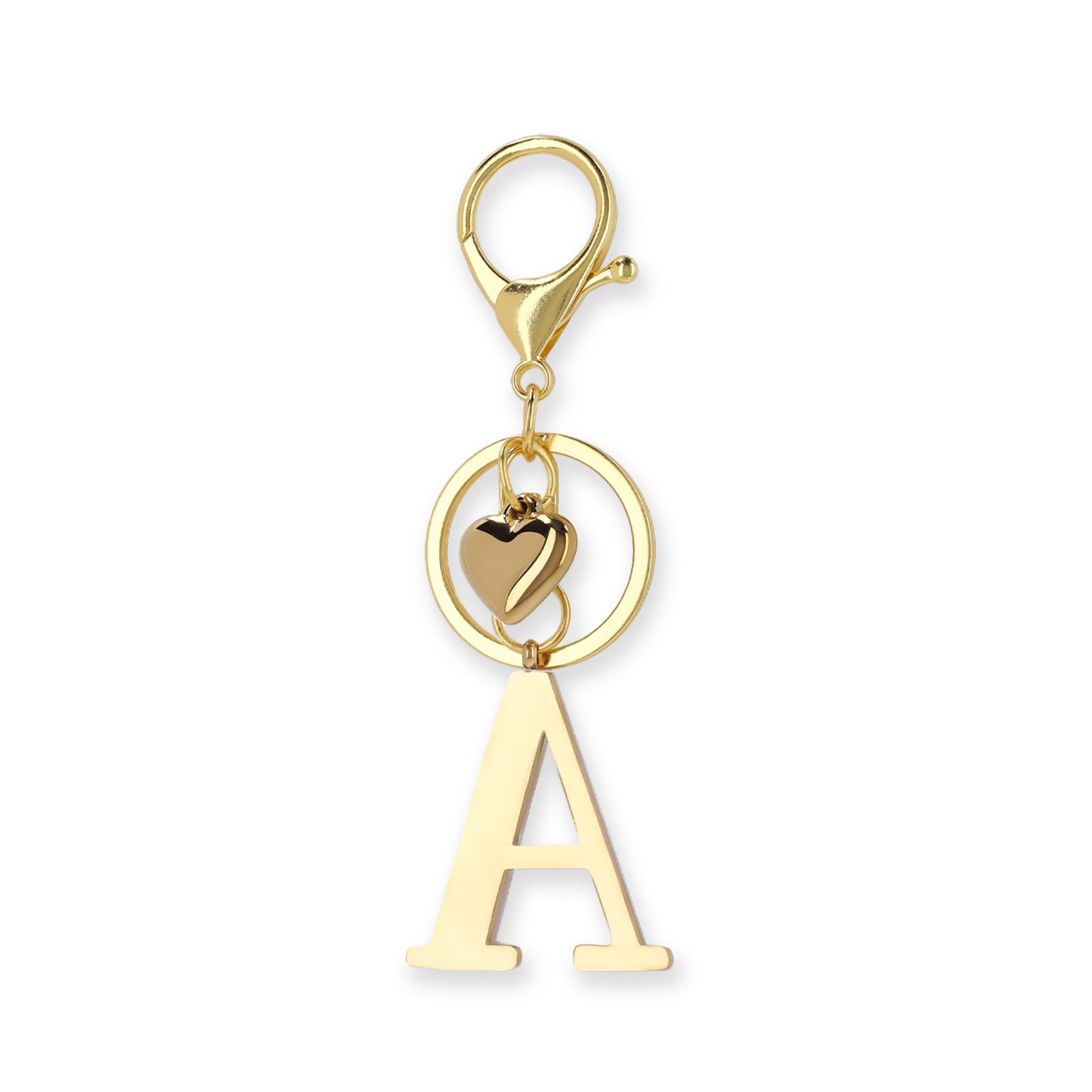 Goldfarbener Taschen-Charm Buchstabe A