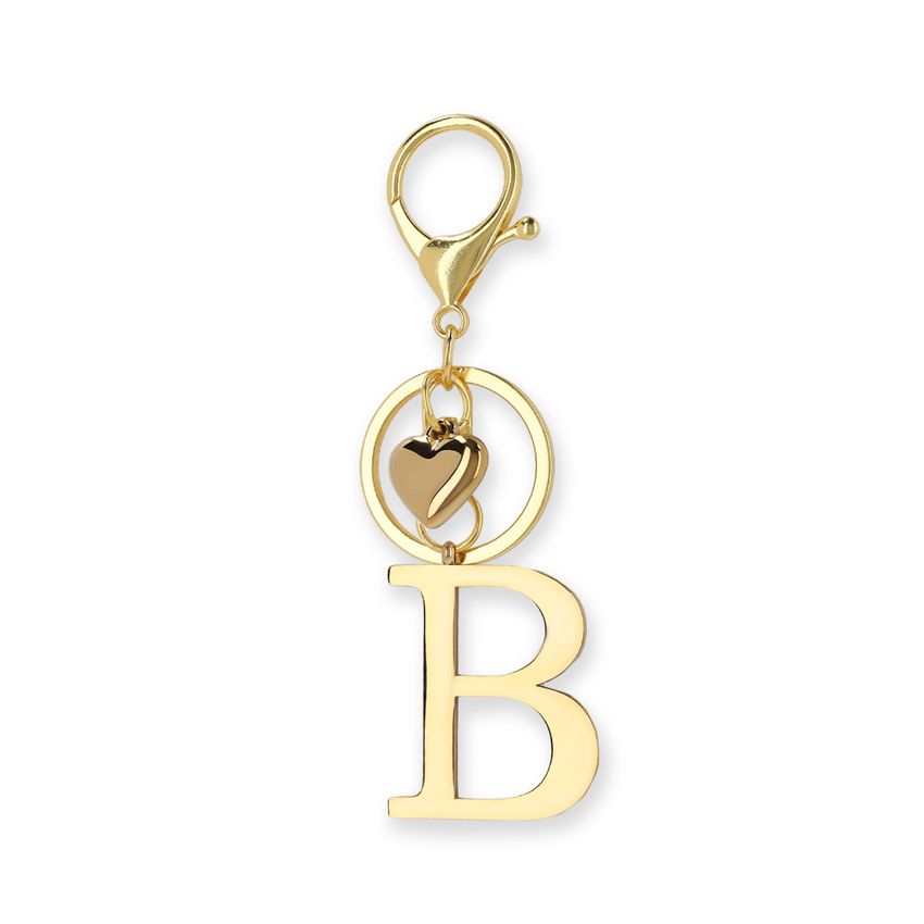 Goldfarbener Taschen-Charm Buchstabe B