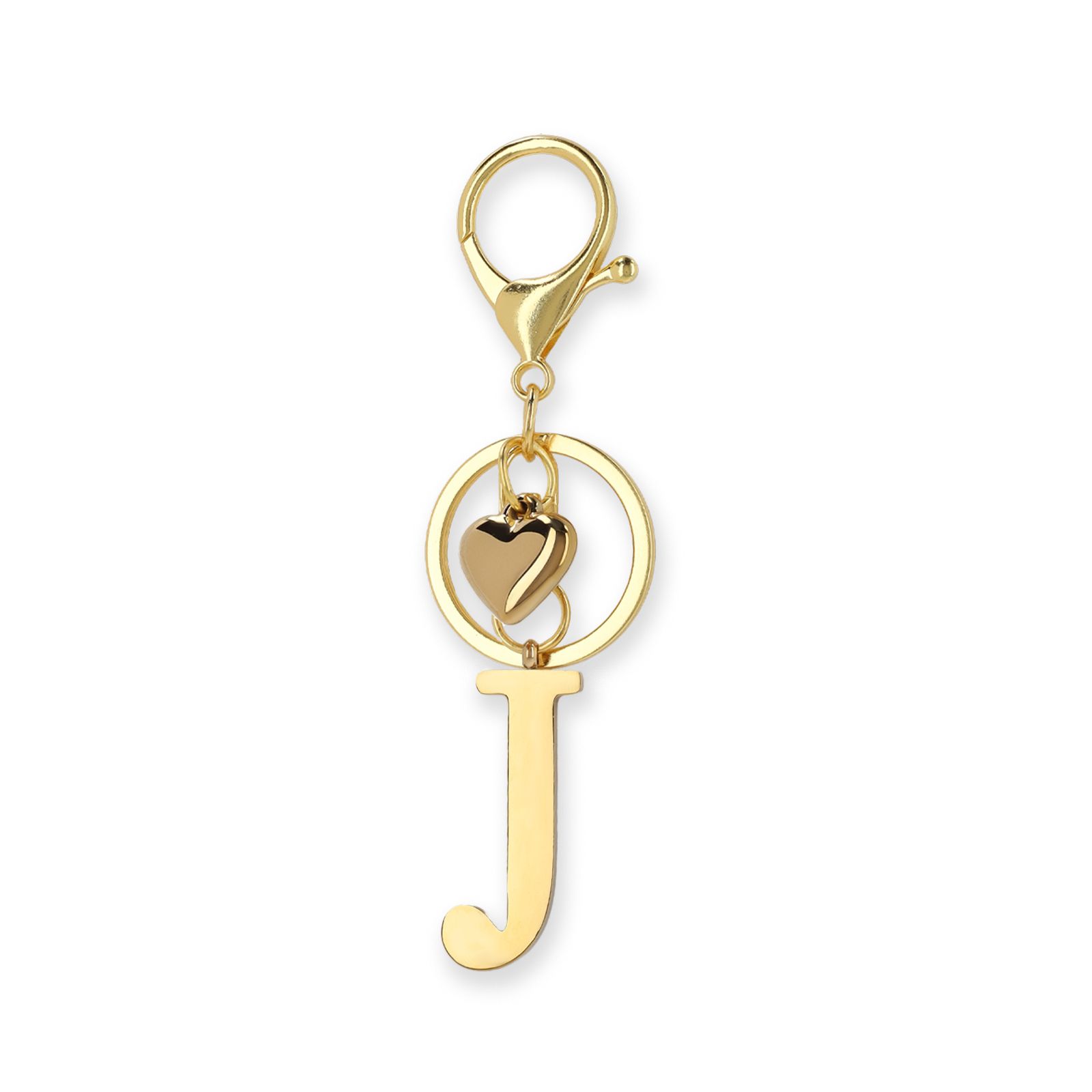 Goldfarbener Taschen-Charm Buchstabe J