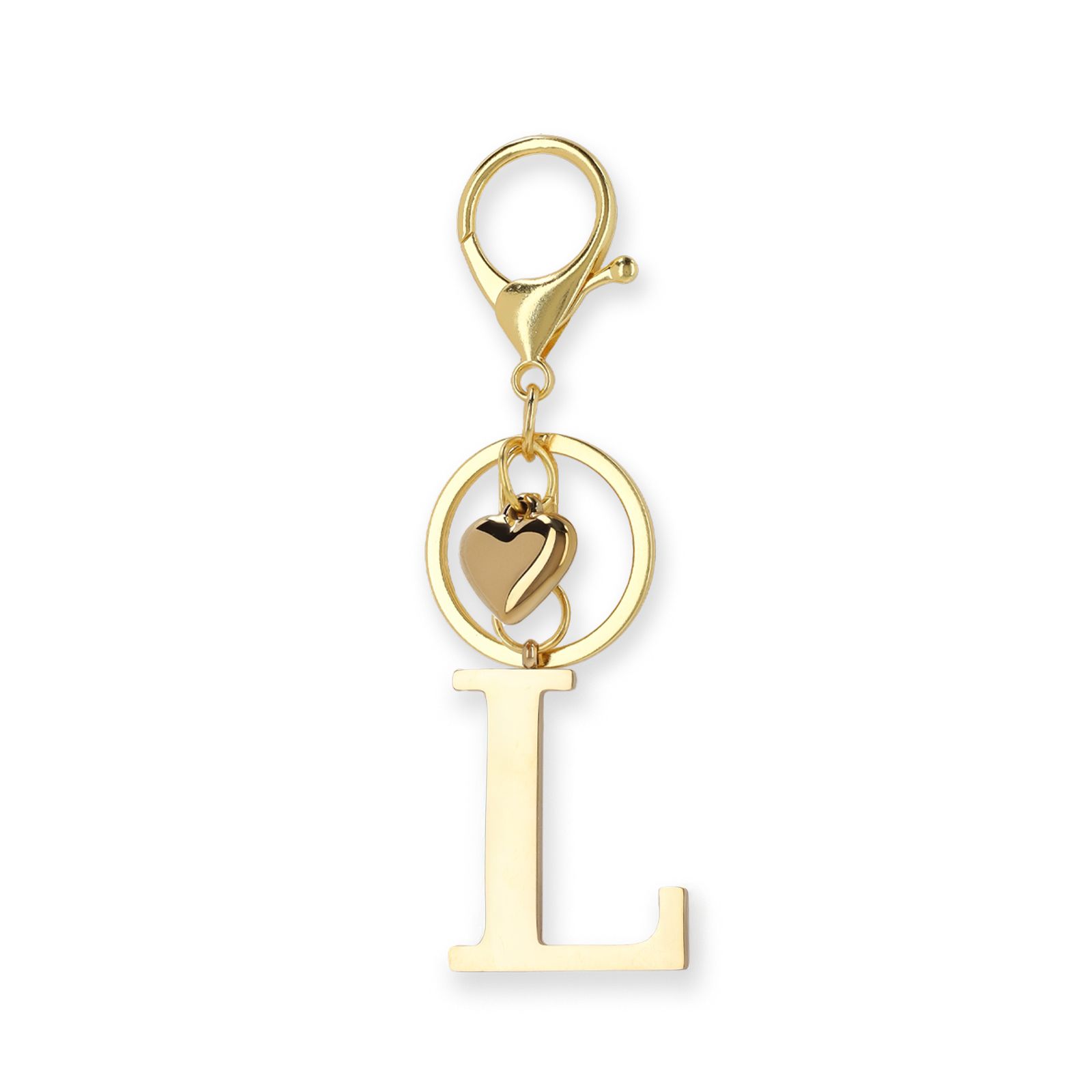 Goldfarbener Taschen-Charm Buchstabe L