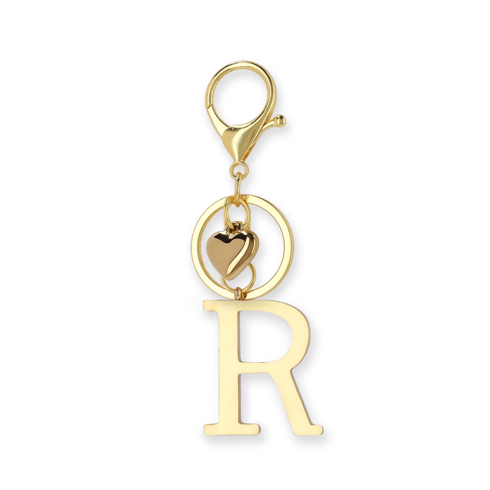 Goldfarbener Taschen-Charm Buchstabe R