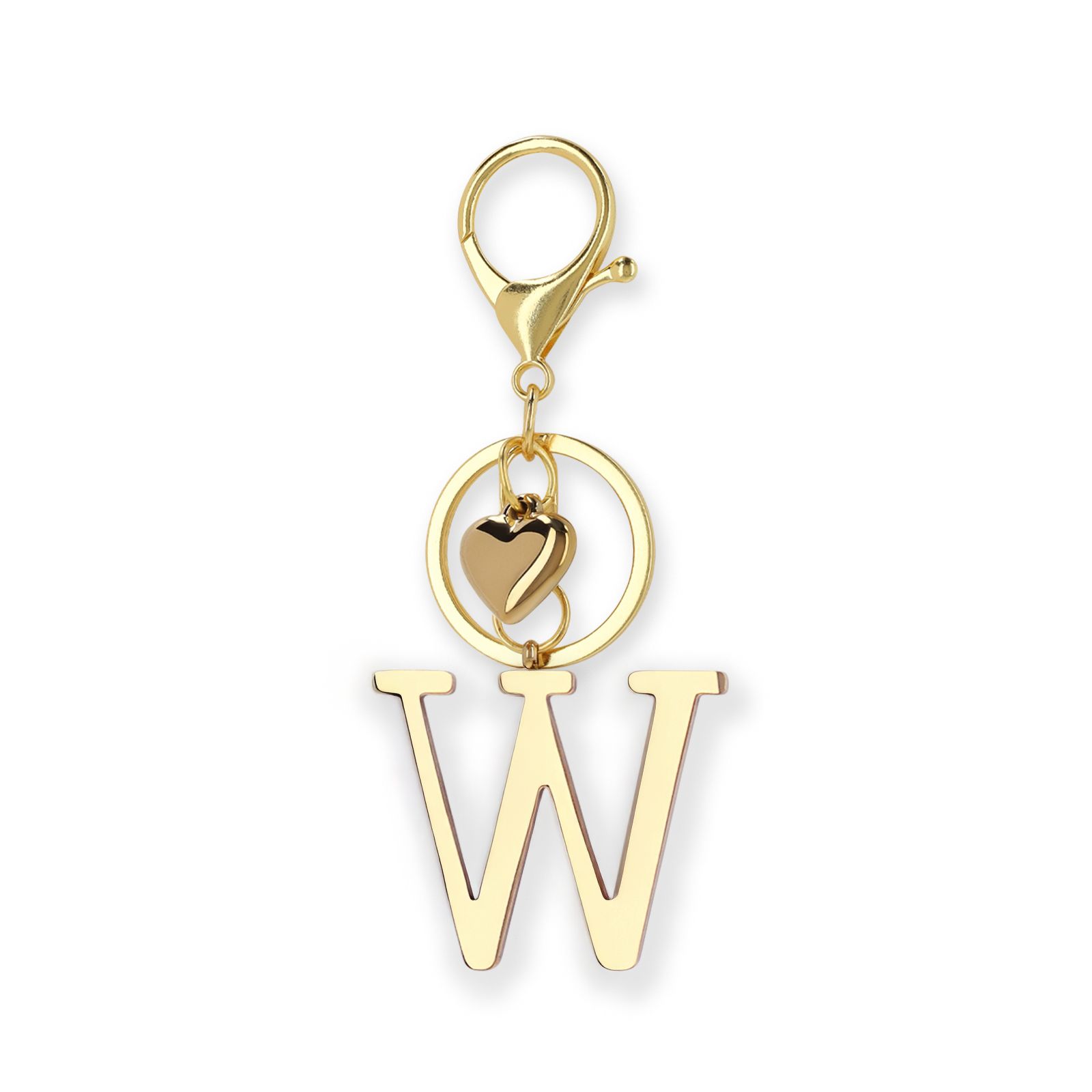 Goldfarbener Taschen-Charm Buchstabe W