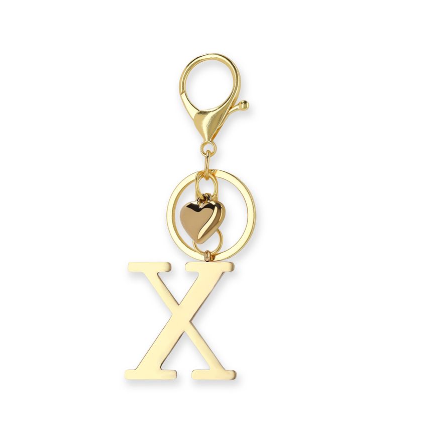Goldfarbener Taschen-Charm Buchstabe X
