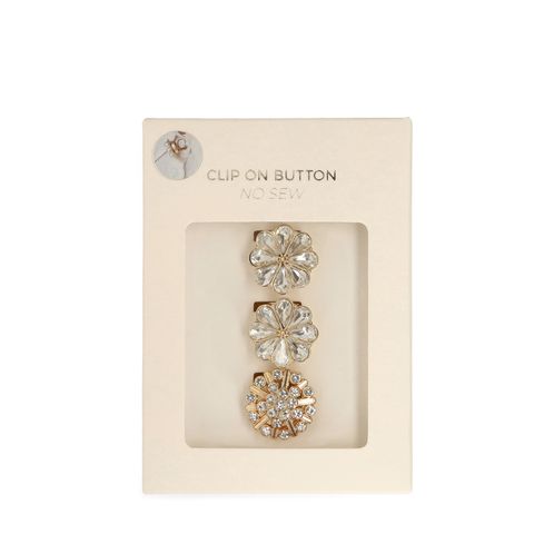 3er-Set goldfarbene Click-on-Knöpfe