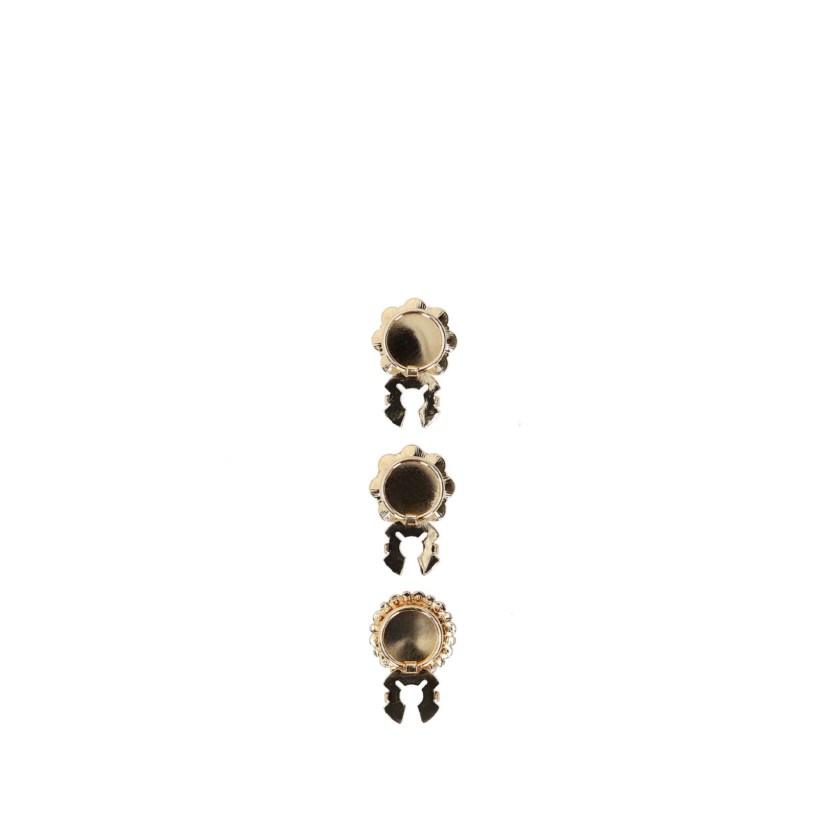 3er-Set goldfarbene Click-on-Knöpfe