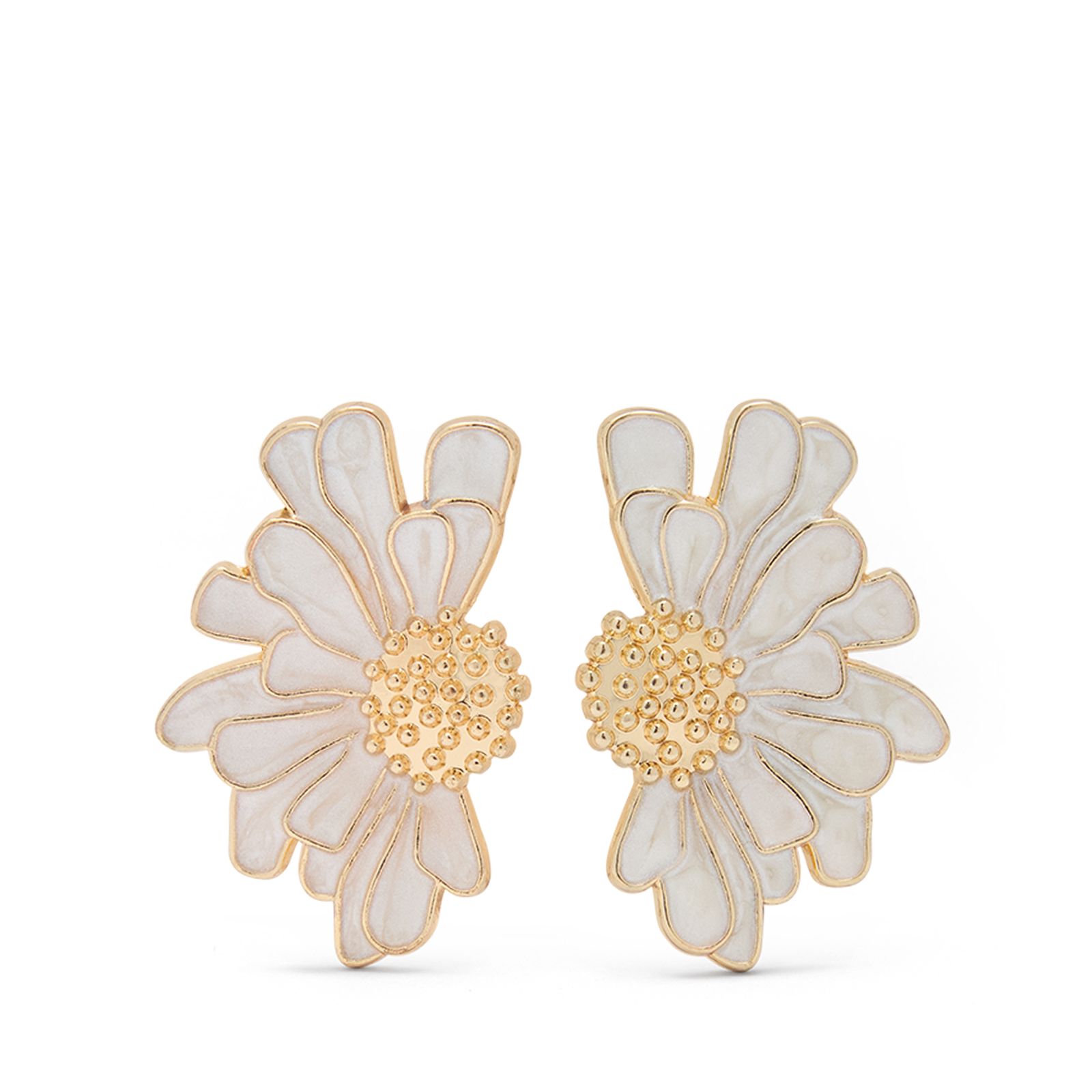 Goldfarbene Blumen-Ohrringe