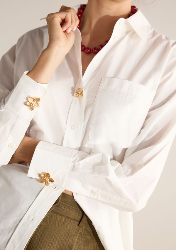 3-Pack goudkleurige bloemen buttons