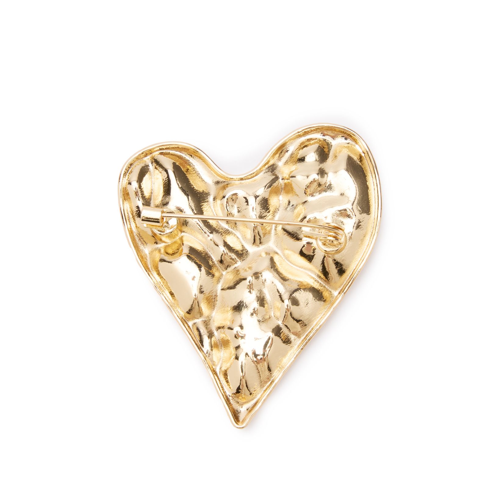 Goldfarbene Herz-Brosche