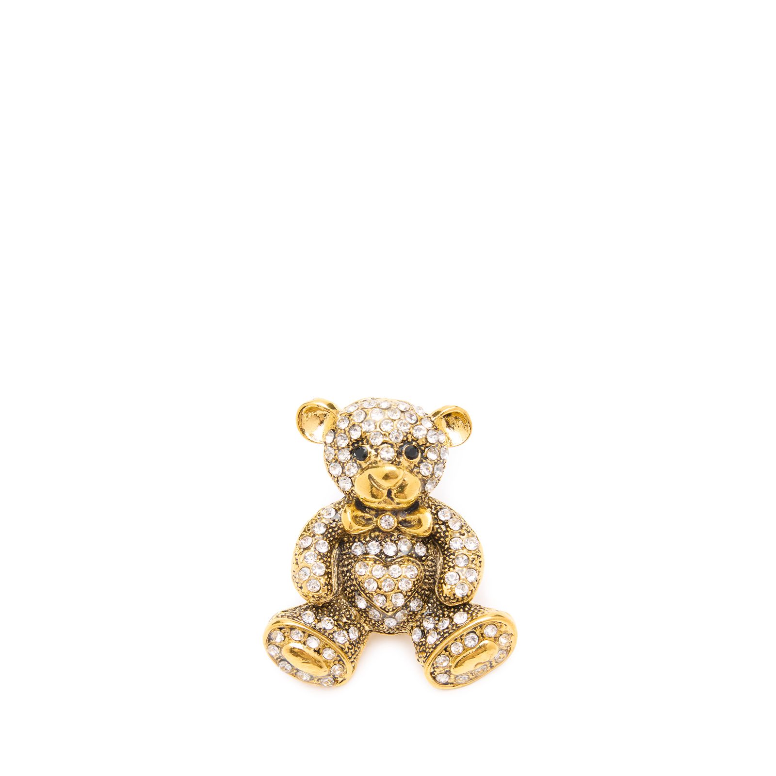 Goldfarbene Teddy-Brosche