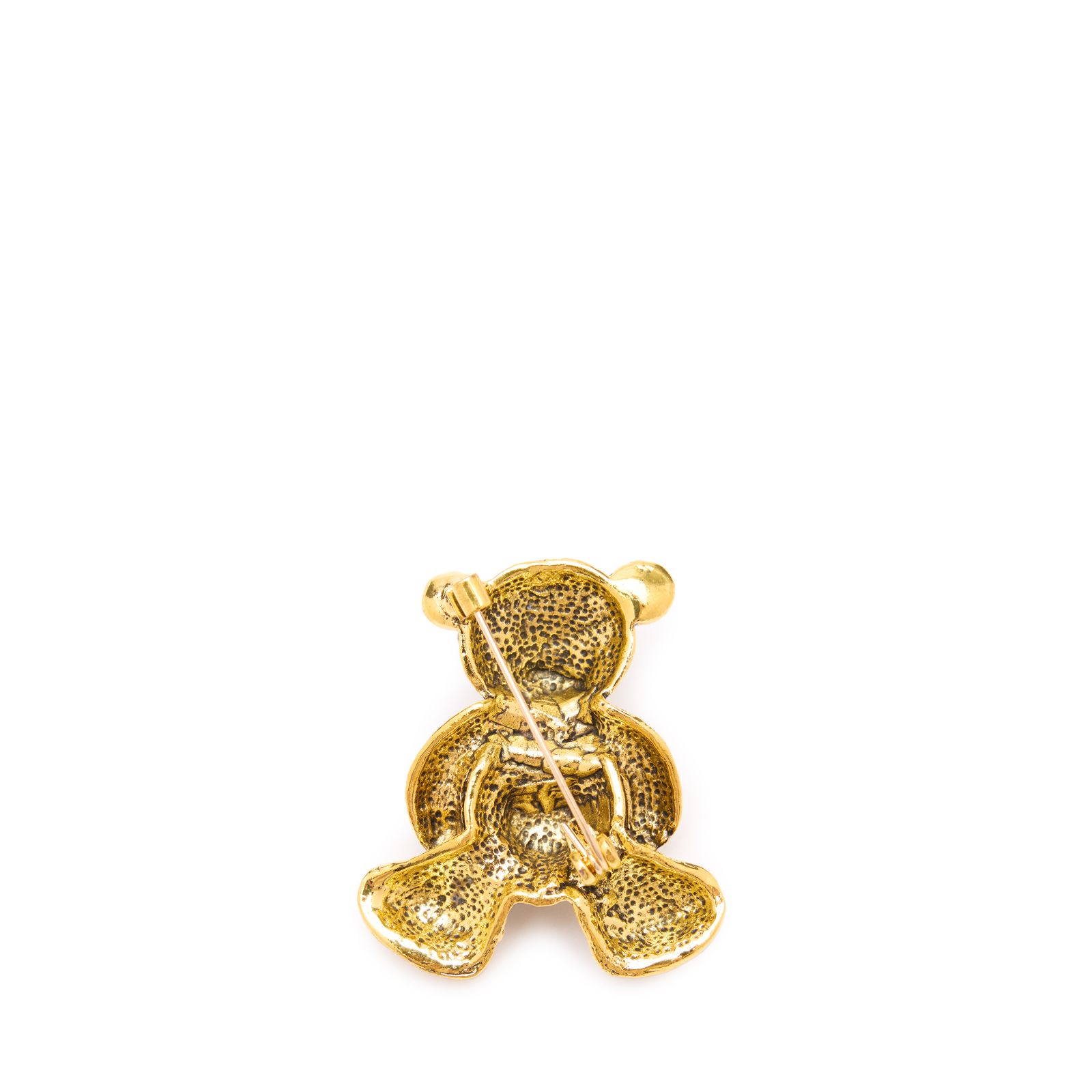 Goldfarbene Teddy-Brosche