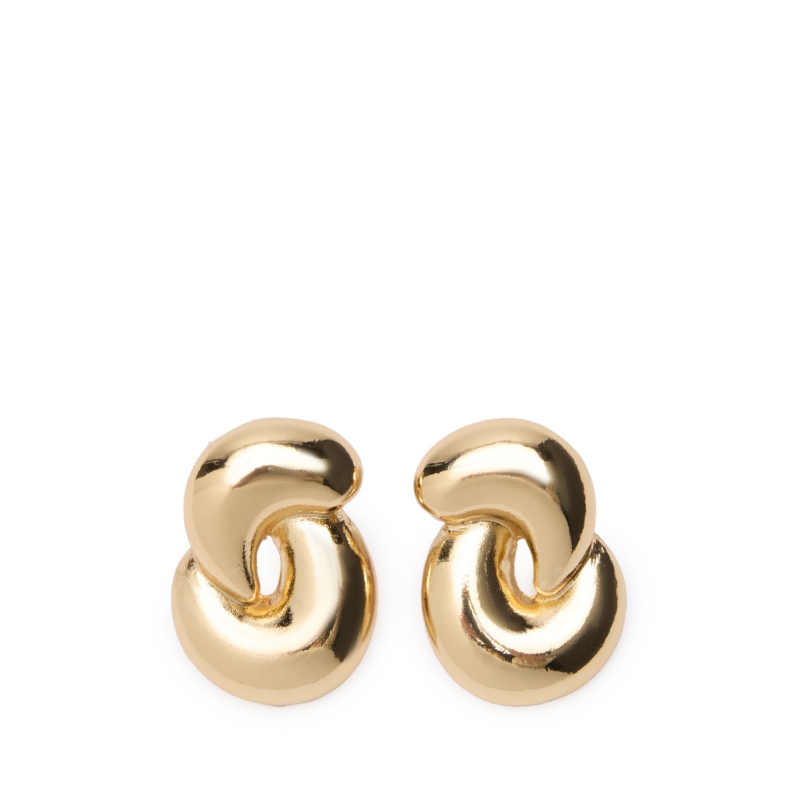 Goldfarbene Twister-Ohrstecker