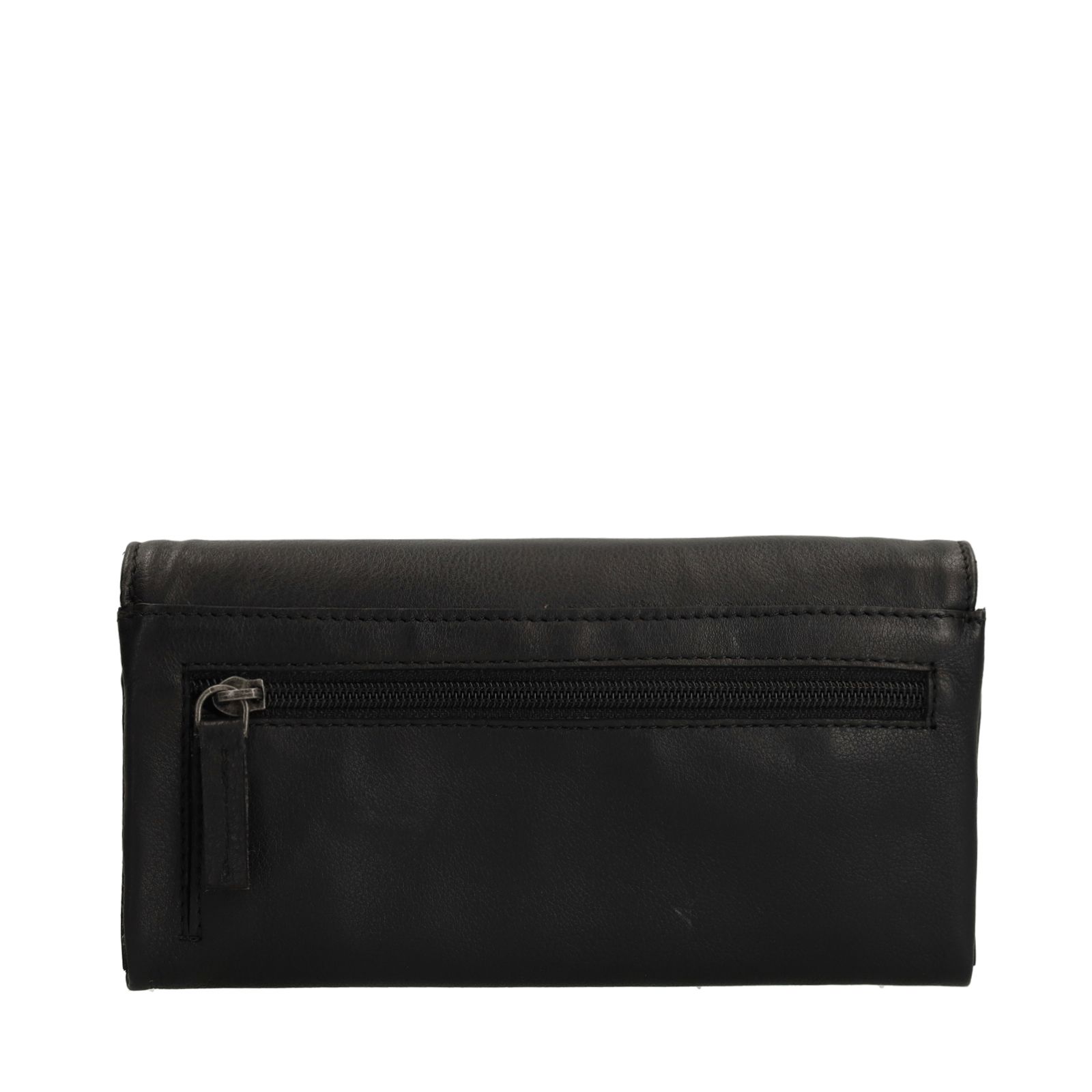 Zwarte leren clutch