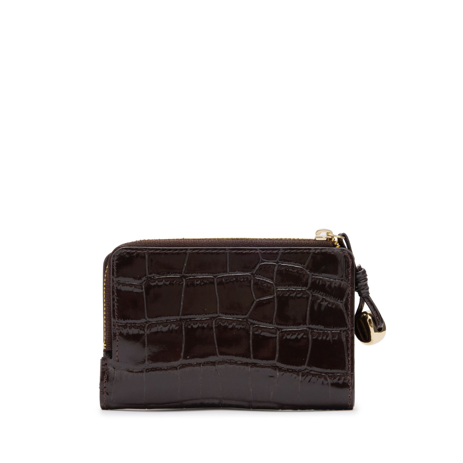 Braunes Lackleder-Portemonnaie