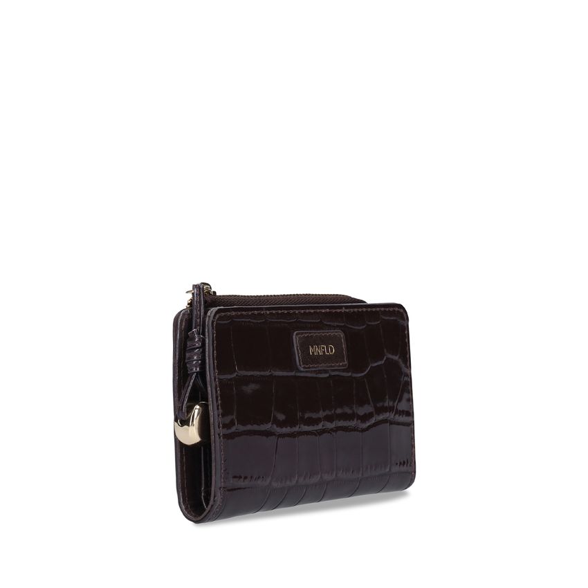 Bruine lakleren portemonnee