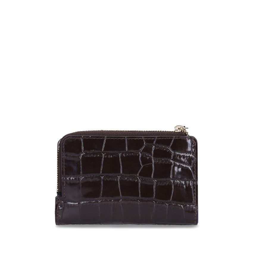 Bruine lakleren portemonnee