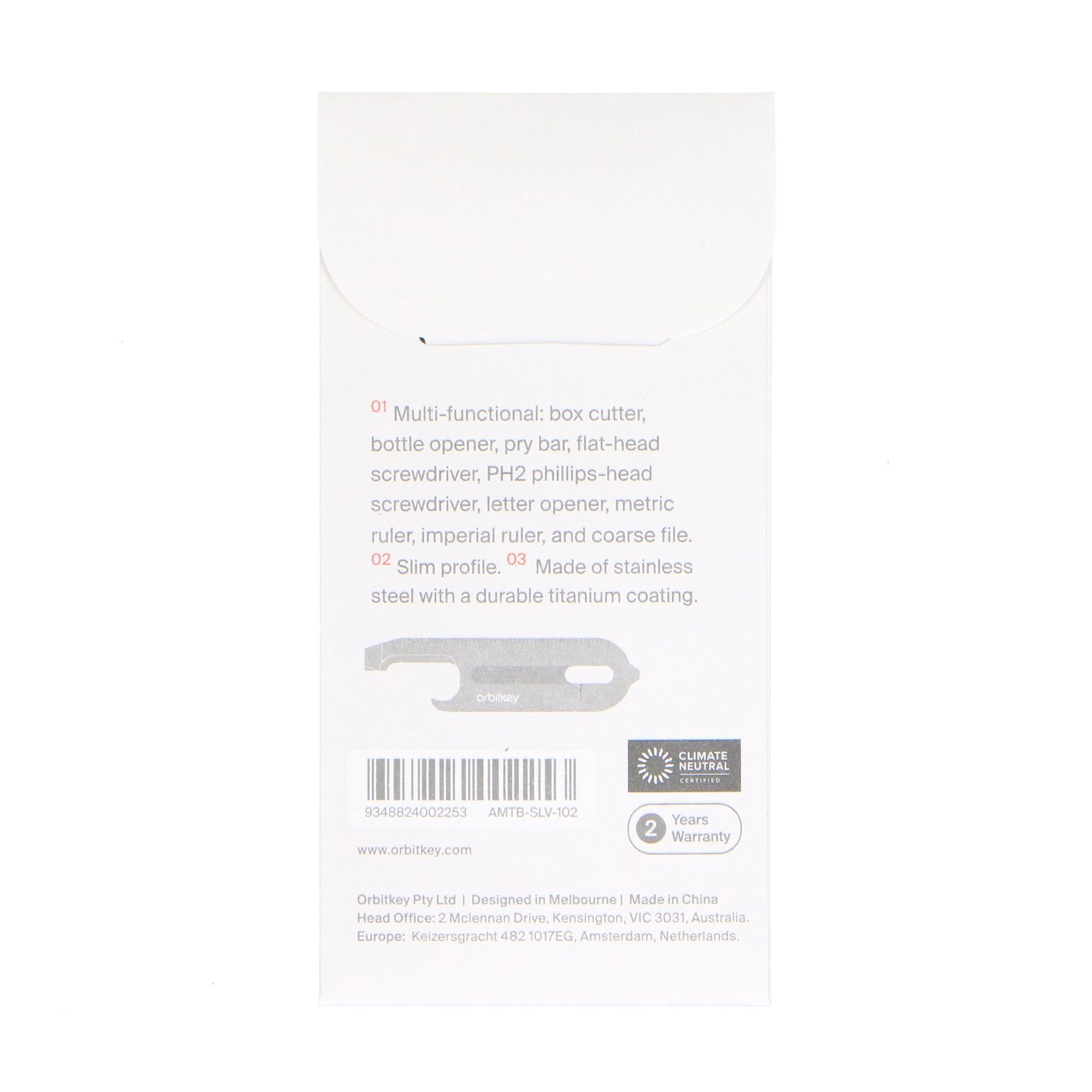 Zilveren stalen multifunctionele Orbitkey sleutelhanger