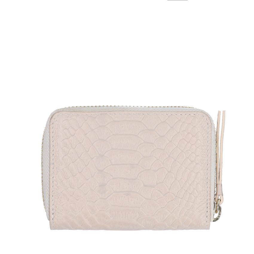 Beige leren portemonnee