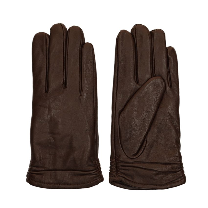 Donkerbruine leren handschoenen